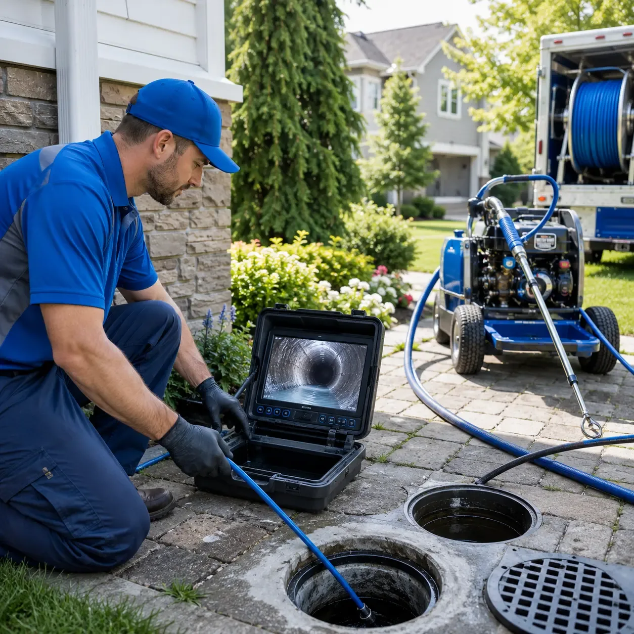 Outdoor drain cleaning professionals serving North Wales, PA